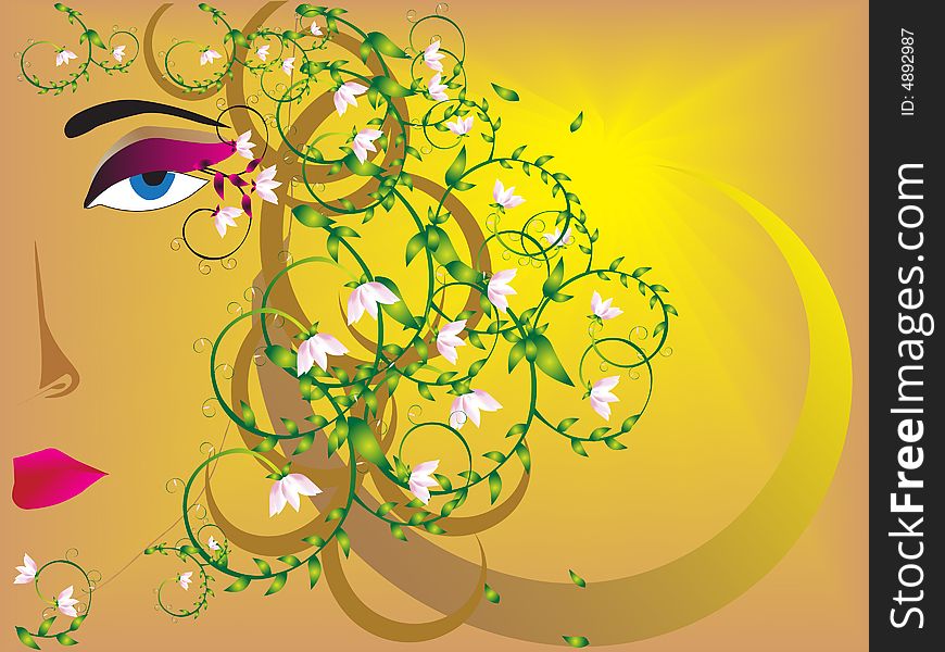 Vector Illustration abstract flora The nature in the spring