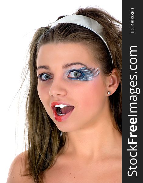 Girl With Face-art Butterfly Paint