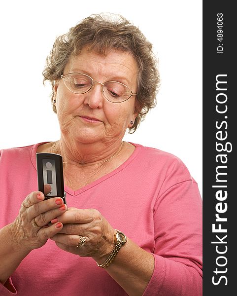 Senior Woman Texting on Cell Phone