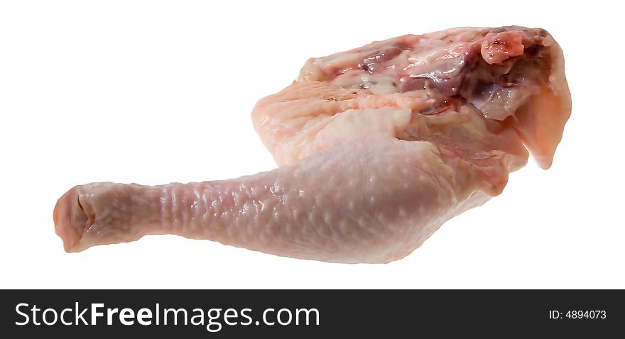 Part of an raw chicken. Part of an raw chicken