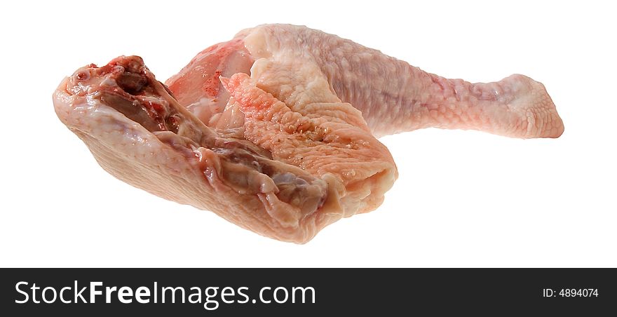 Part of an raw chicken. Part of an raw chicken