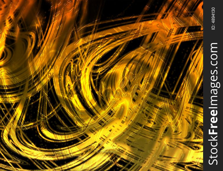 Golden swirl abstract on black background. Golden swirl abstract on black background