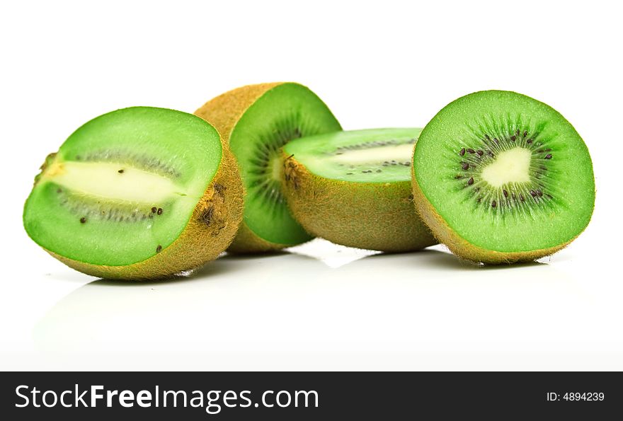 Kiwi fruit on a white background. Isolation on white. Kiwi fruit on a white background. Isolation on white.