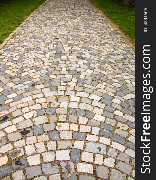 Paved road, brick, cobble street. Paved road, brick, cobble street