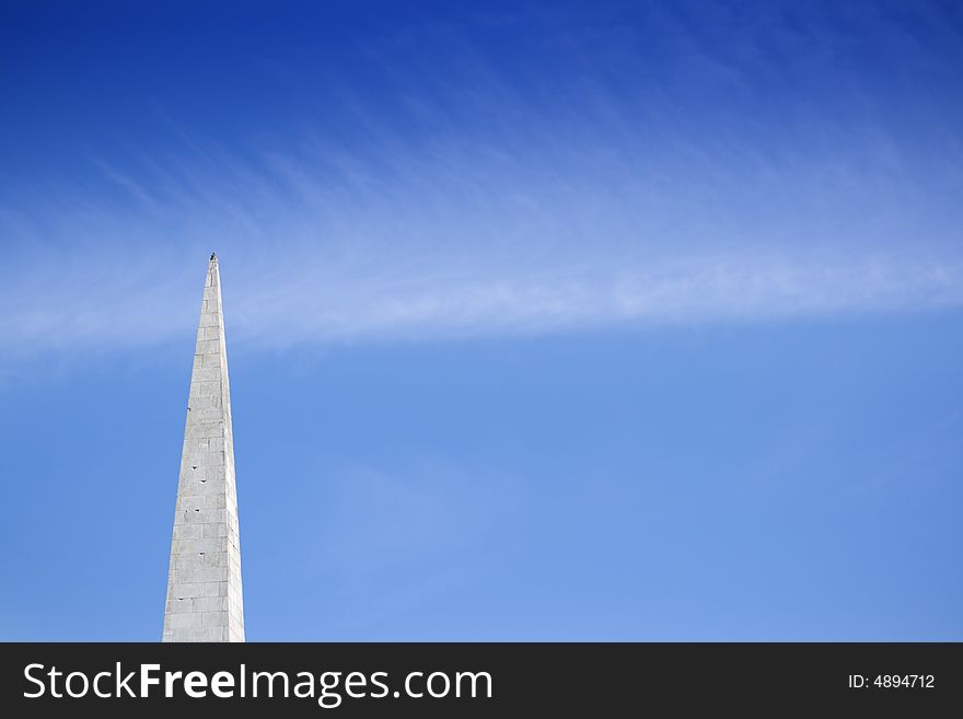 Church peak in the sky and clouds