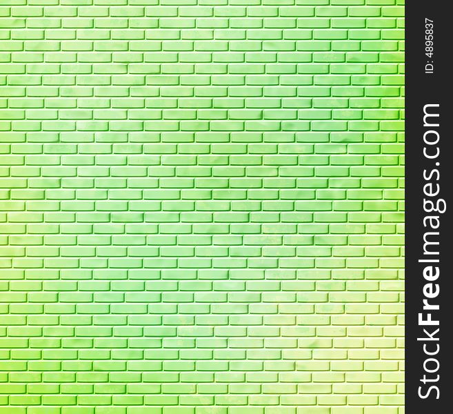 Brick wall in green for background. Brick wall in green for background