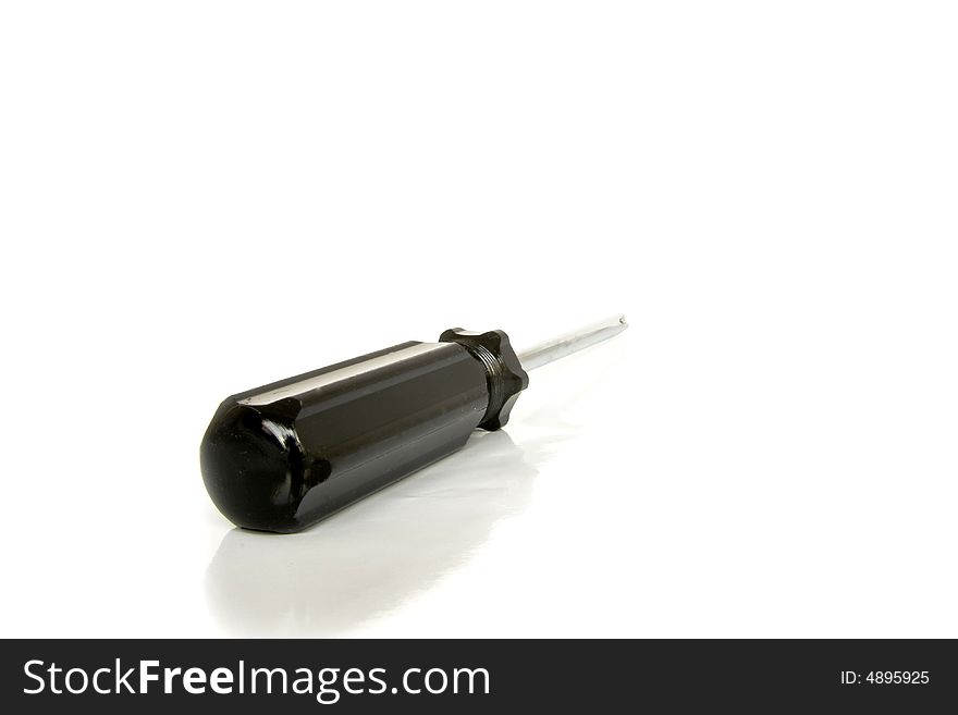Black screwdriver isolated on a white background