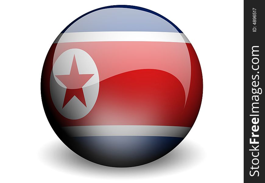 Round Flag Of North Korea