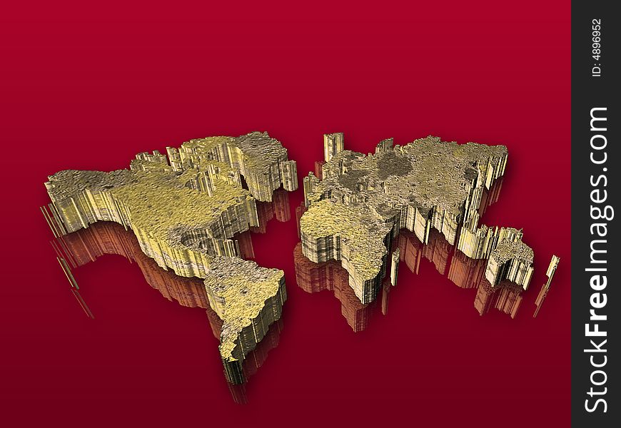 World map 3D abstract background