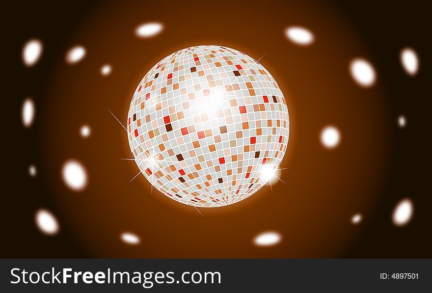 Illustrated hot party disco ball