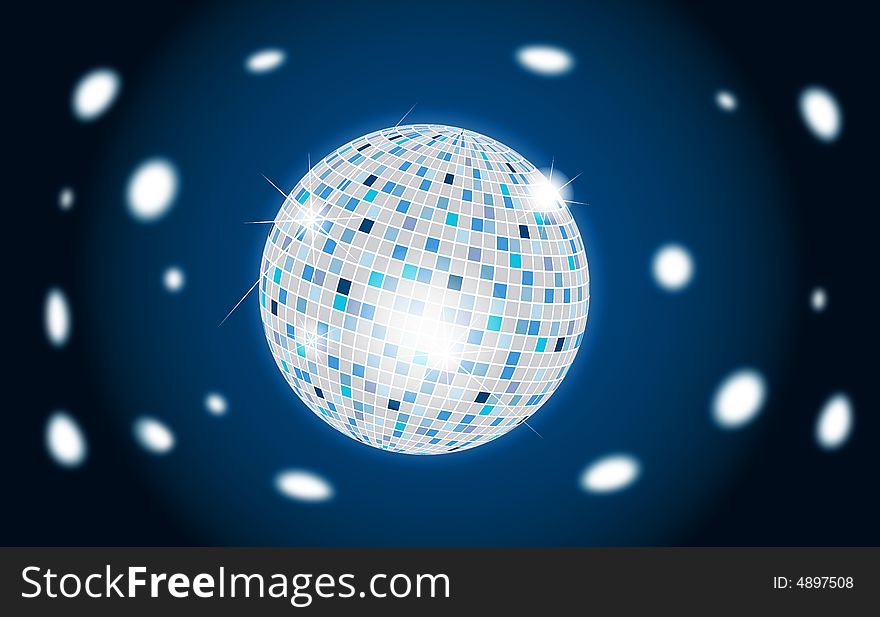 Illustrated could party disco ball