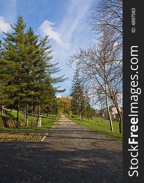 Park in the tuzla city in bosnia and herzegovina during afternoon