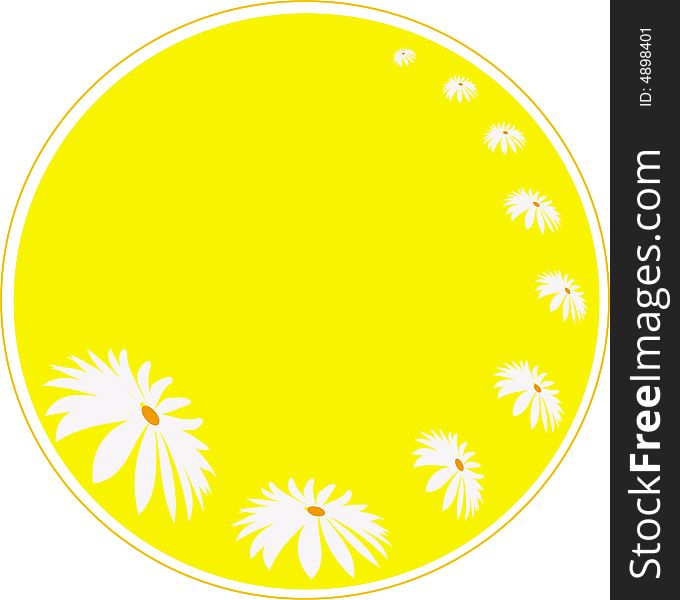 Vector illustration - flowers in the yellow circle