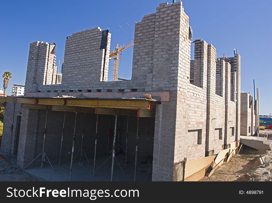 An apartment block under construction. An apartment block under construction