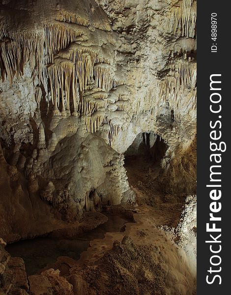 Cave formations along the Big Room Tour - Carlsbad Caverns National Park