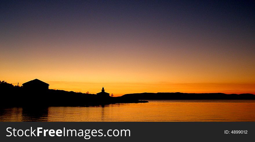 Sunset in my hometown Makarska - Croatia, peninsula St. Peter