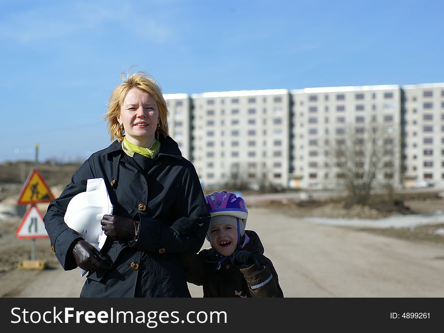 Women Architect And Her Daughter