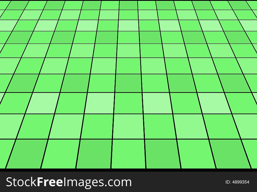 Illustration of green tiles with close perspective. Illustration of green tiles with close perspective