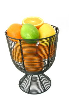 Citrus Fruit In Wire Basket Royalty Free Stock Image Citrus Fruit In Wire Basket Royalty Free Stock Image
