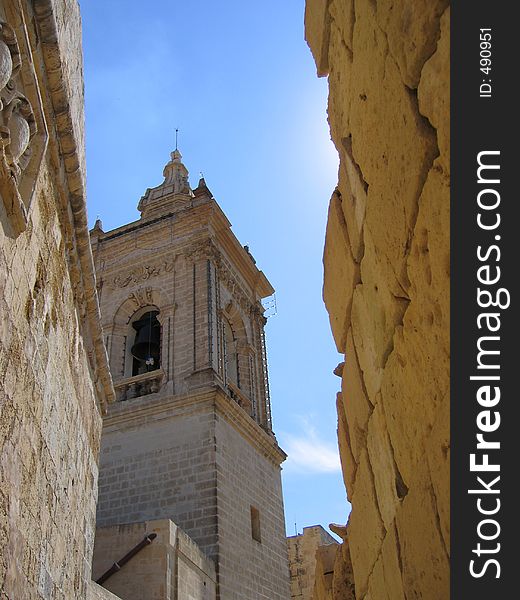 A bell tower in Medina, Malta