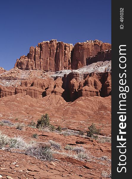 Rock formation in the Capitol Reef National Park in Utah