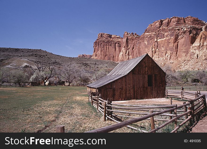 Old barn in the Capitol Reef National Park Utah. Old barn in the Capitol Reef National Park Utah