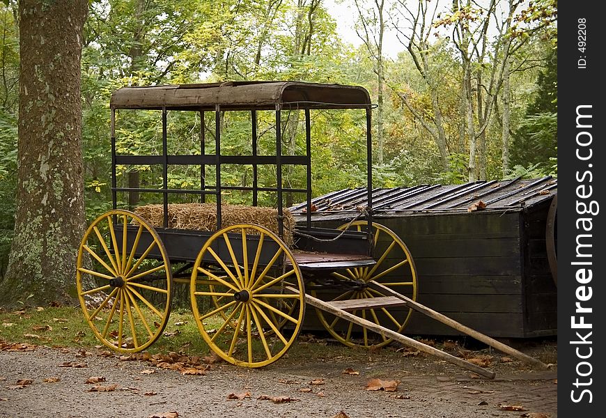 This is a shot of an antique wagon. This is a shot of an antique wagon.