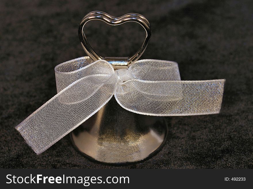 Heart bell with ribbon as wedding favor