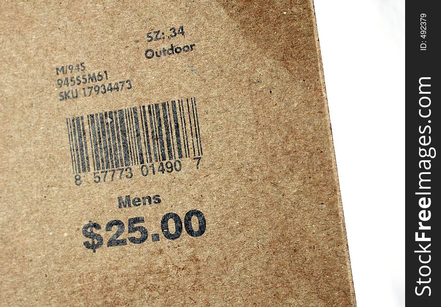 Generic bar code on a brown paper