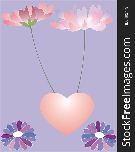 Flower in love illustration