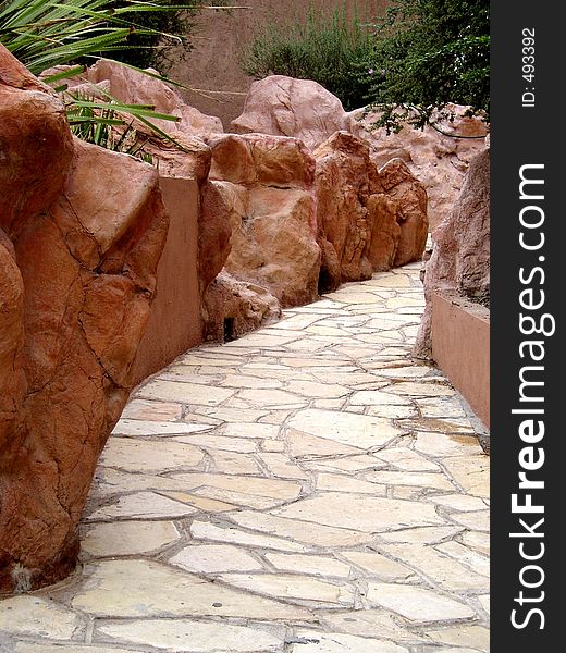 A corridor made of stones