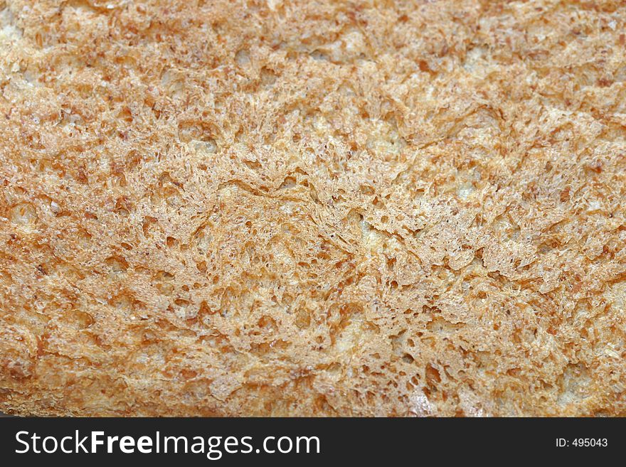 Macro of a slice of wholemeal bread