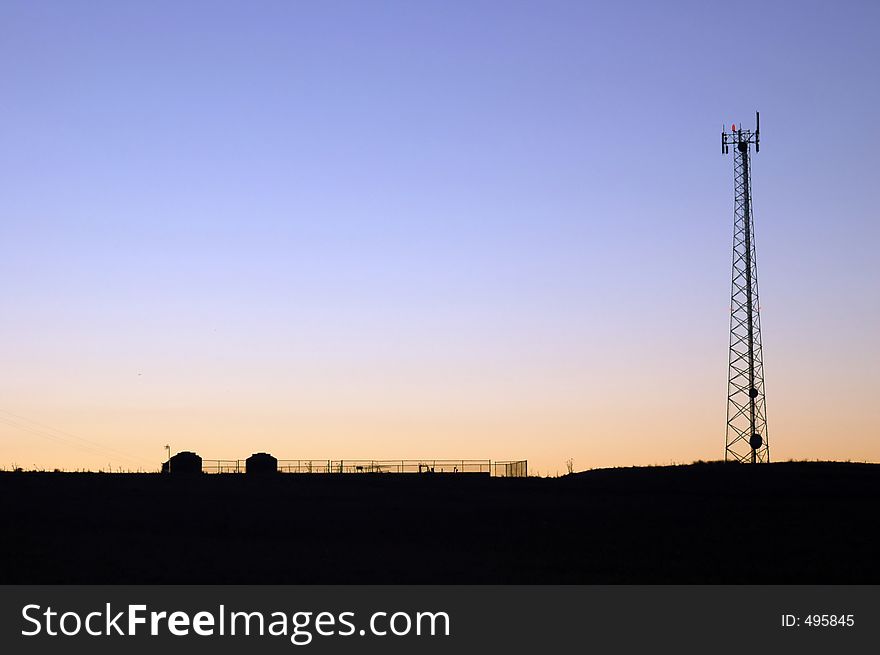 Communications Tower at sunset