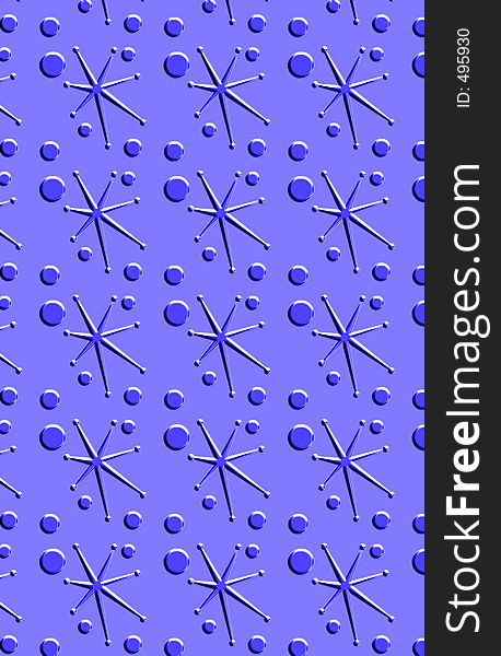 3-d star/circle pattern on metalic background. 3-d star/circle pattern on metalic background