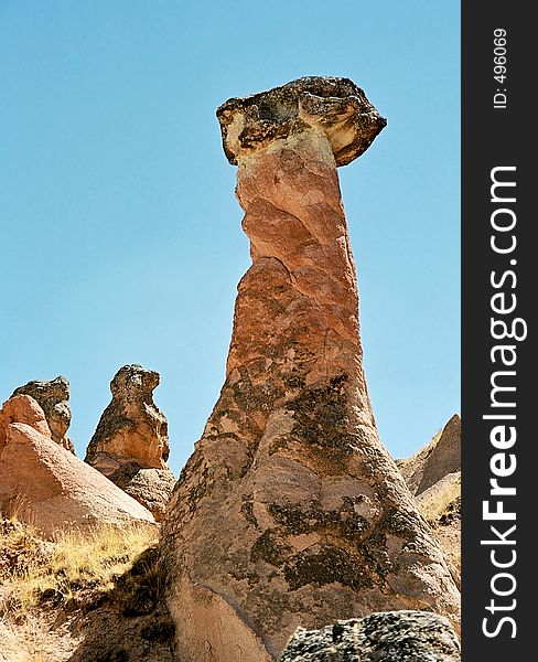 Strange stone formations, Cappadocia, Turkey