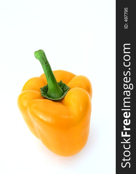 Orange pepper over white