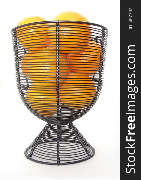Oranges In A Wire Basket