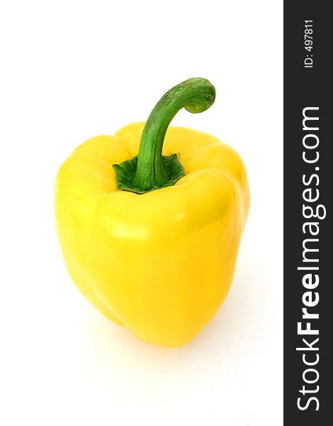 Yellow Pepper Isolated Over White. Yellow Pepper Isolated Over White