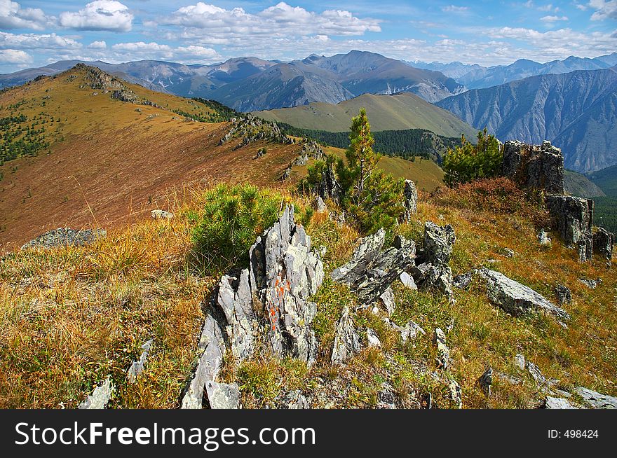 Yellow mountains landscape