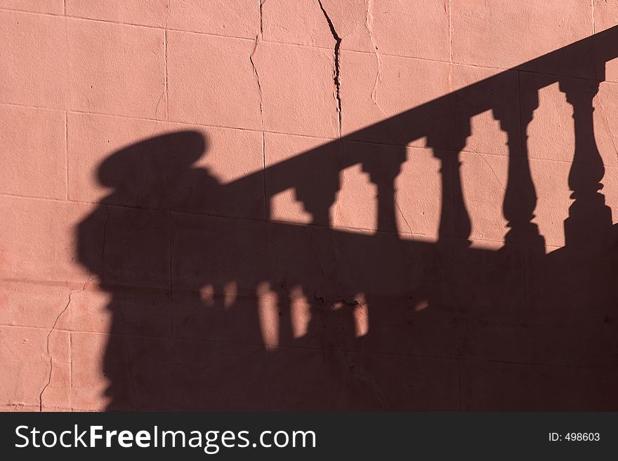 Balcony Shadow on a pink wall