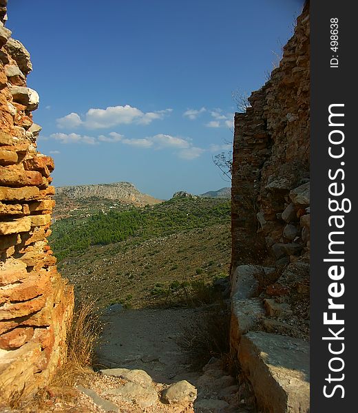 Beautiful view from medieval fortress ruins, Greece. Beautiful view from medieval fortress ruins, Greece