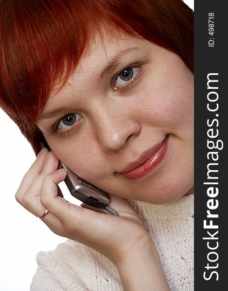 Red Haired Girl Cell  Phone