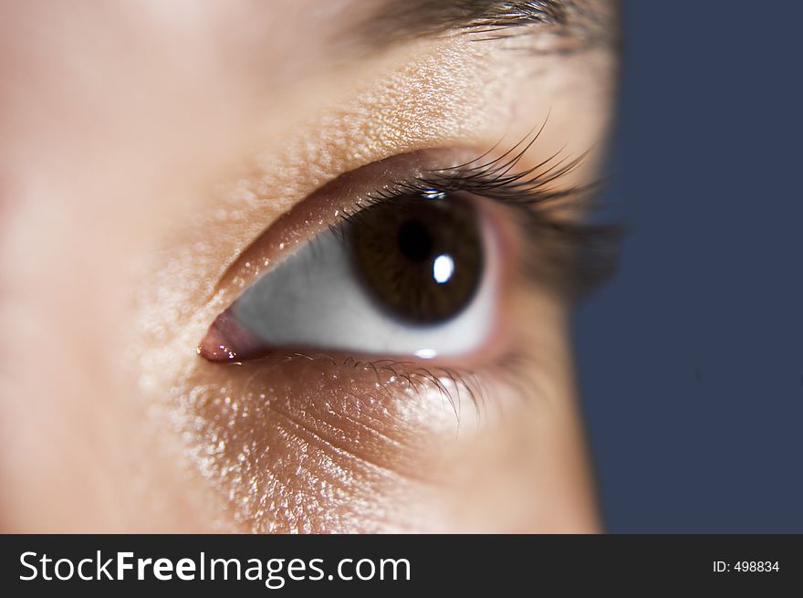 Closeup of a caucasian man's eye and eyelashes. Closeup of a caucasian man's eye and eyelashes