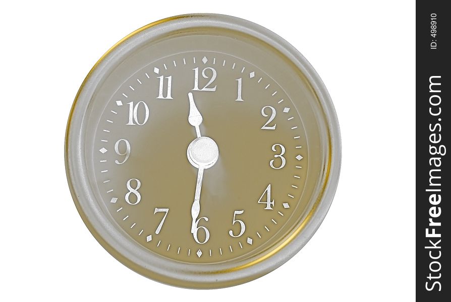 High Contrast Gold Clock - isolated.