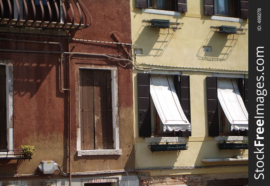 Italian windows in Venice. Italian windows in Venice