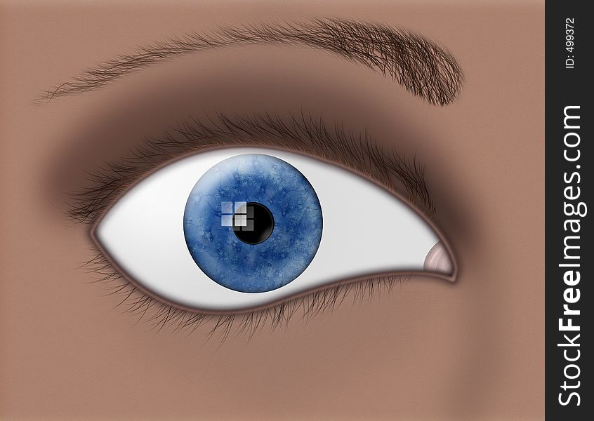 A close digital illustration of a human eye. A close digital illustration of a human eye