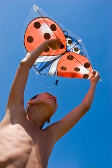 Playing The Kite Stock Images