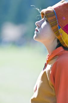 Little Pretty Girl Dreaming Stock Photo Little Pretty Girl Dreaming Stock Photo
