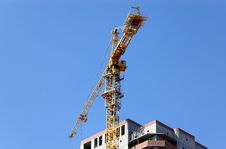 Lifting Crane Building The House Royalty Free Stock Image