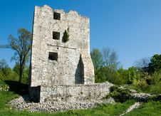 Severin Fortress In Romania, Medieval Tower Ruins Stock Photography